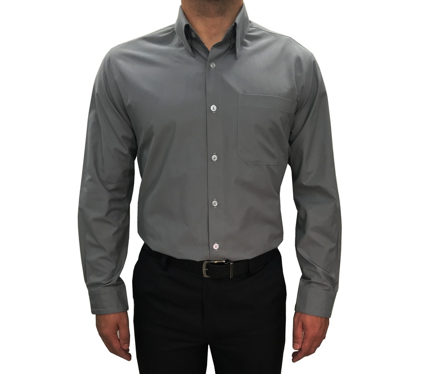 1057 Camisa Social masculina cor Cinza Granito