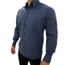 1057 Camisa masculina Jeans Marinho