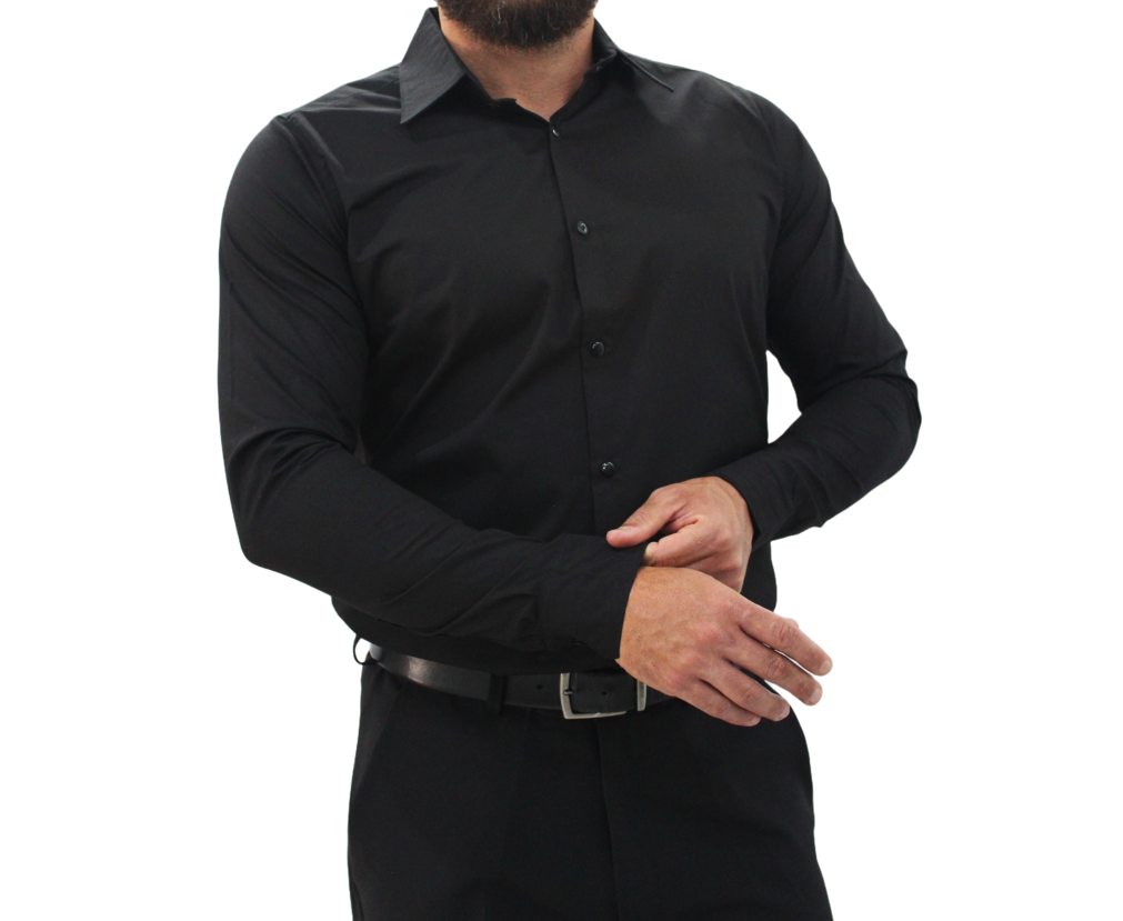 1059 Camisa Slim Masculina preto