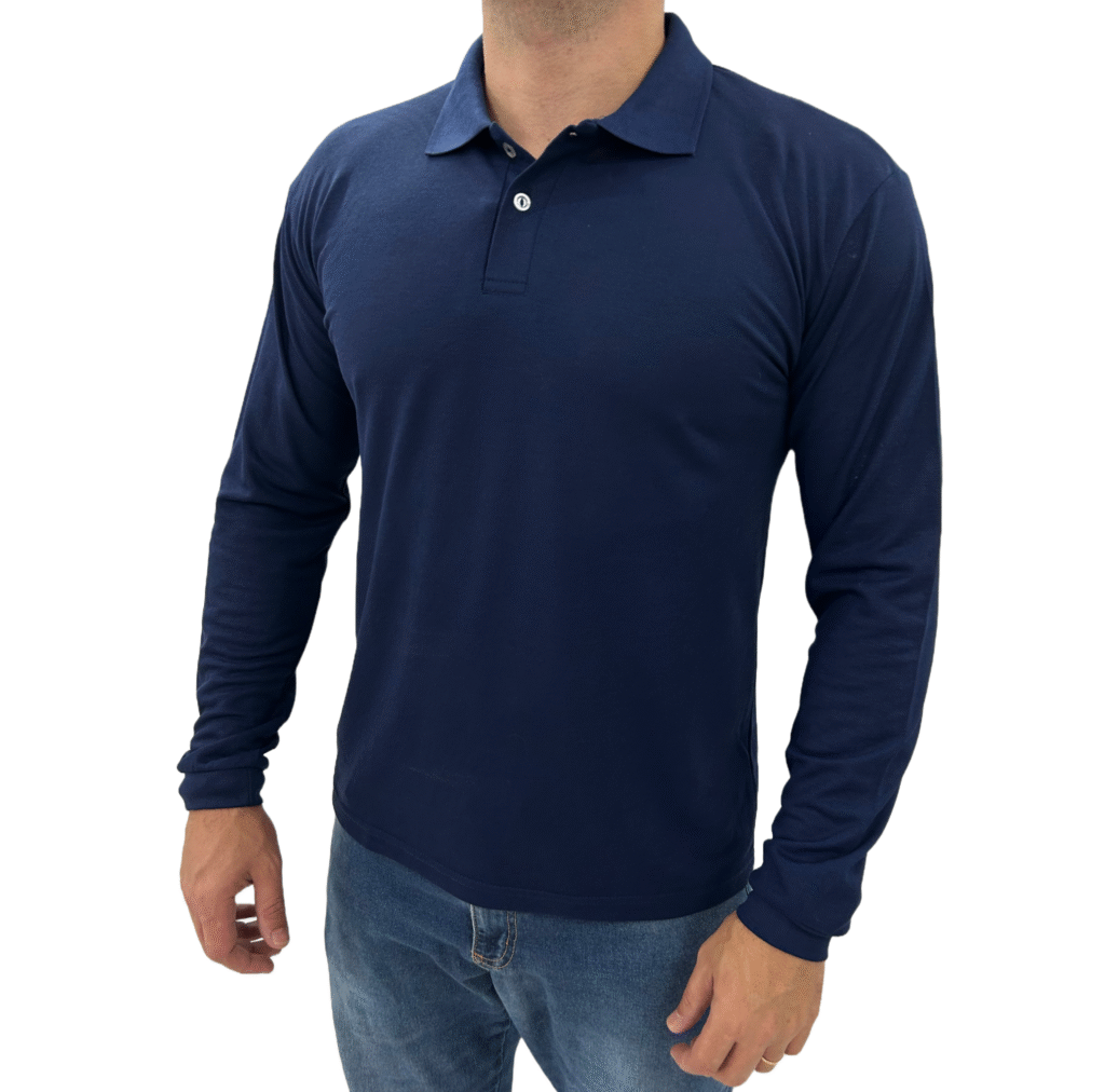 1098 Polo Unissex Poliviscose azul marinho