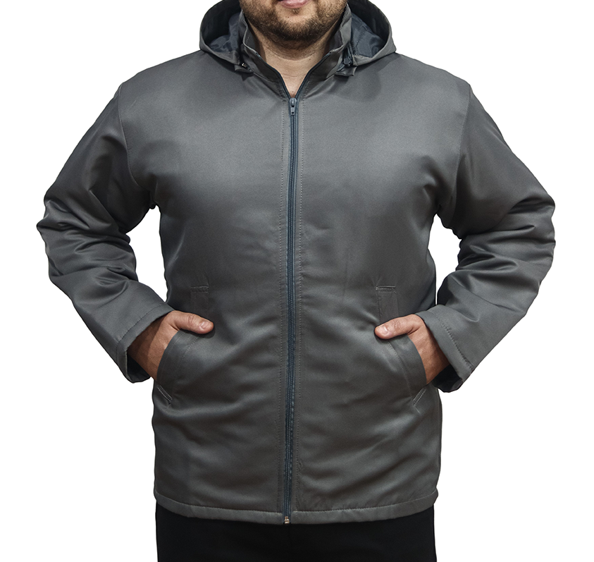1102 Parka acolchoado repelente a agua cinza1