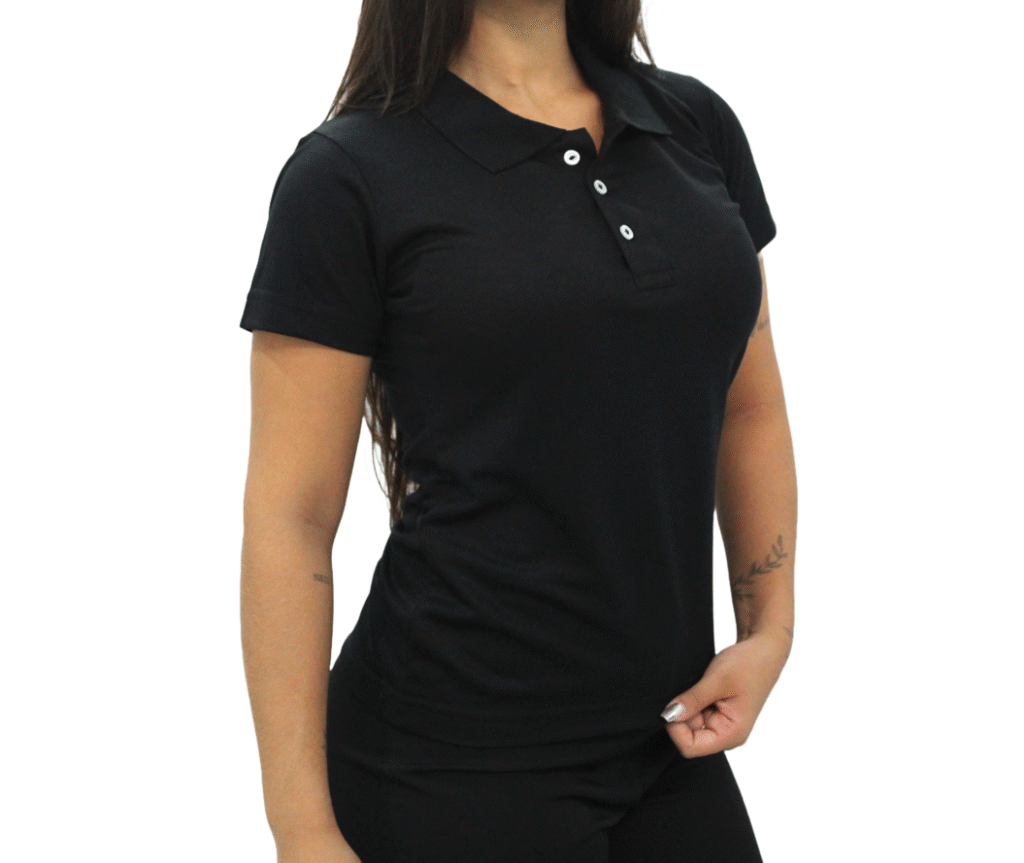 1103 Polo Baby look feminina preto