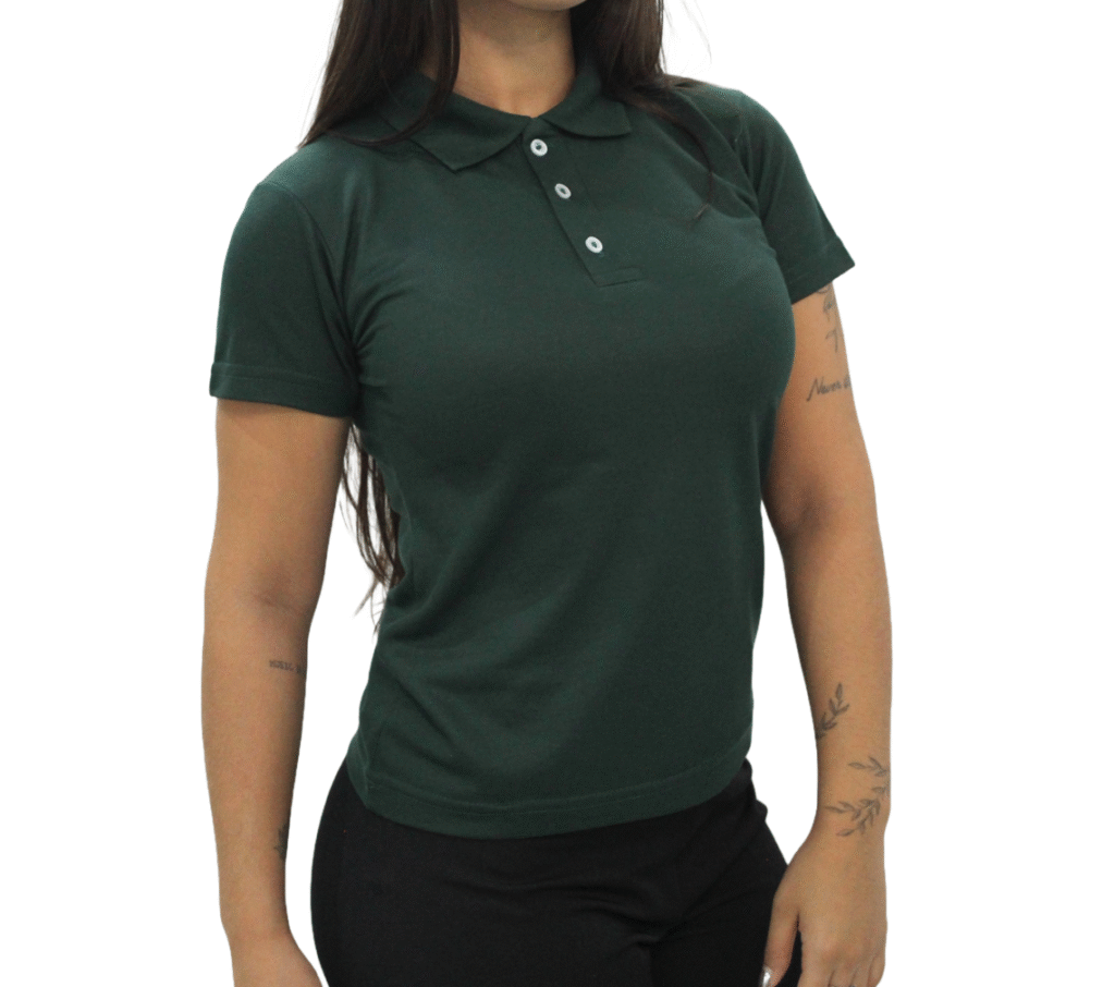 1103 Polo Baby look feminina verde musgo