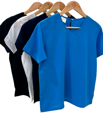 1122 Blusa crepe social feminina cores