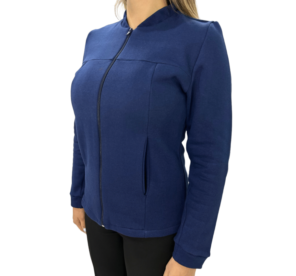 1126 Jaqueta Moletom feminina cor azul marinho