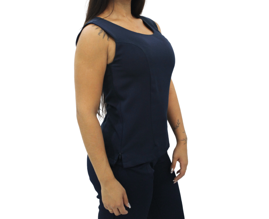 965A Blusa colete social feminino azul marinho
