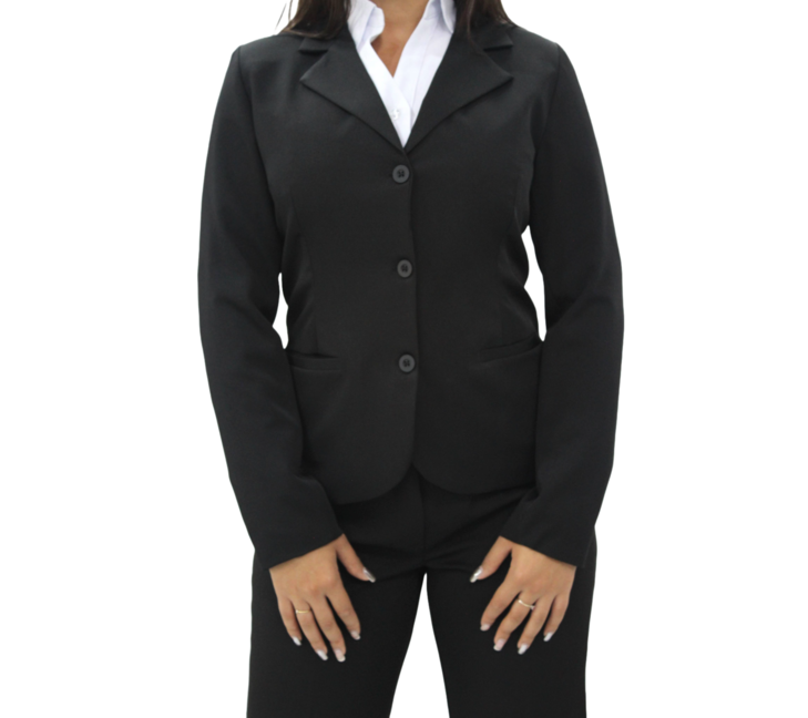 REF.971 BLAZER SOCIAL FEMININO EM TWO WAY COR PRETO